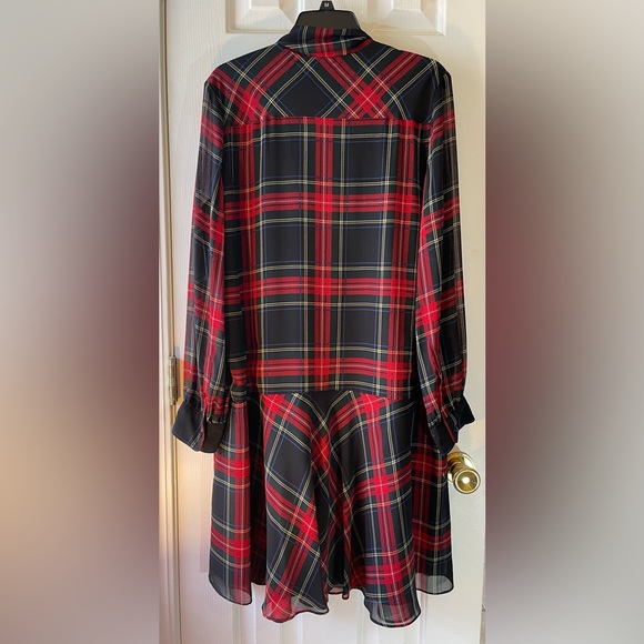RALPH LAUREN TARTAN DROP-WAIST DRESS - Picture 3 of 6